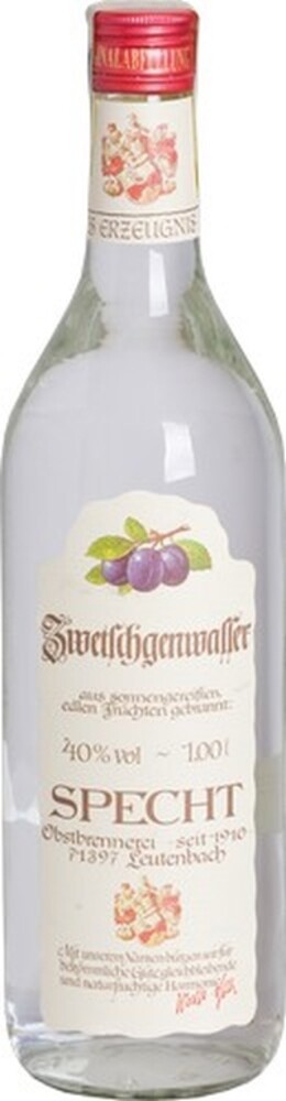 Specht Zwetschkenwasser 40% 1 l (holá láhev)