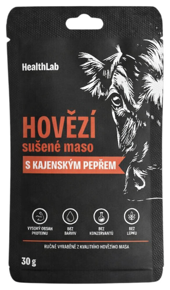 HealthLab Hovězí sušené maso s kajenským pepřem 30 g
