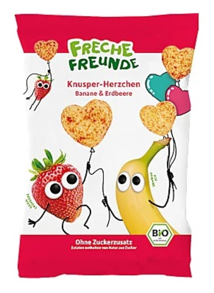 Freche Freund Knusper Herzchen Banane Erdbeere 30 g