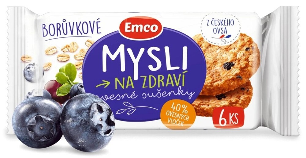 Emco Mysli Ovesné Sušenky Borůvkové 60 g