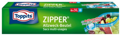 Toppits Zipper Allzweck - Beutel  8 x 3 l