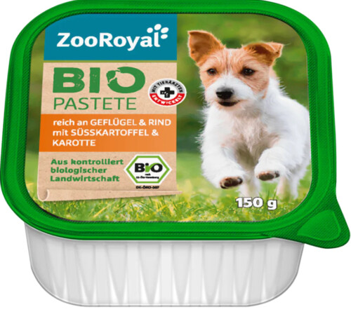 Zooroyal Bio Pastete Geflügel Rind Süsskartoffel 150 g