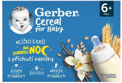 Gerber Cereal for Baby mlíčko s kaší s příchutí vanilky 2 x 200 ml