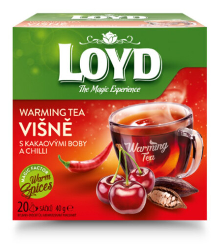 Loyd Warming Tea Višně Kakaové Boby Chilli 20 x 2 g