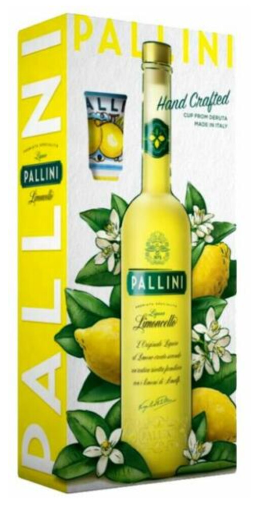 Pallini Limoncello 26% 0,5 l + Sklenička (karton)