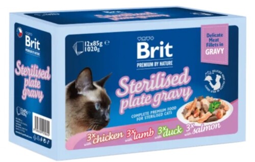 Brit Premium by Nature Cat Delicate Meat Fillets in Gravy Sterilised 12 x 85 g 