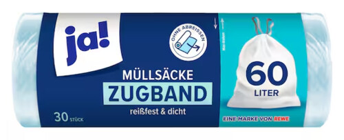 Ja! Müllbeutel mit Zugband 60 l 30 ks
