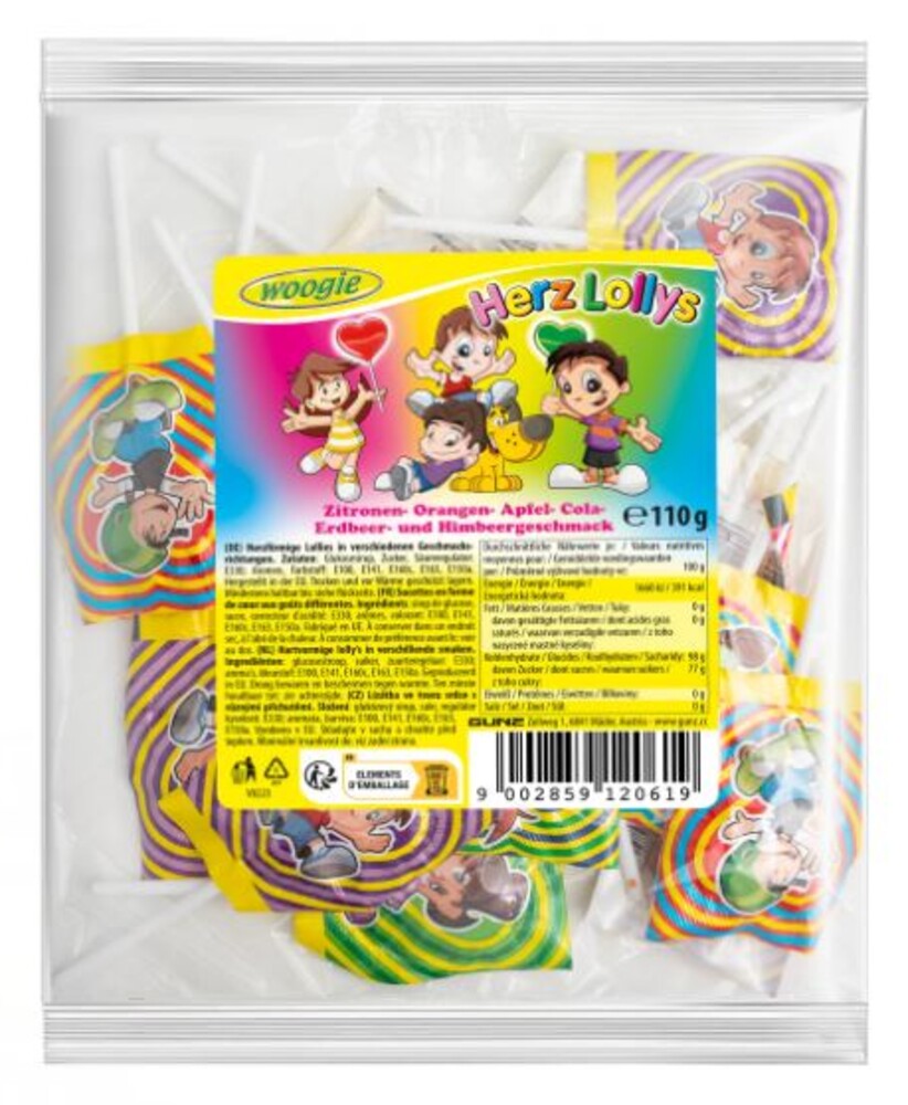 Woogie Herz Lollys  110 g