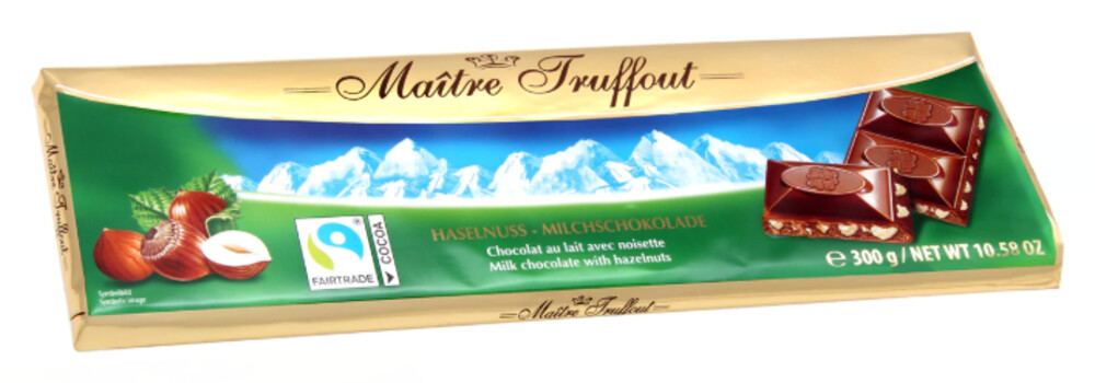 Maitre Truffout mléčná čokoláda s oříšky 300 g