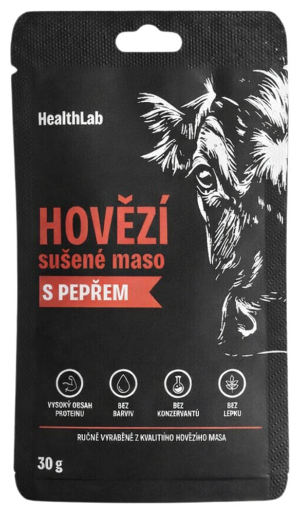HealthLab Hovězí sušené maso s pepřem 30 g