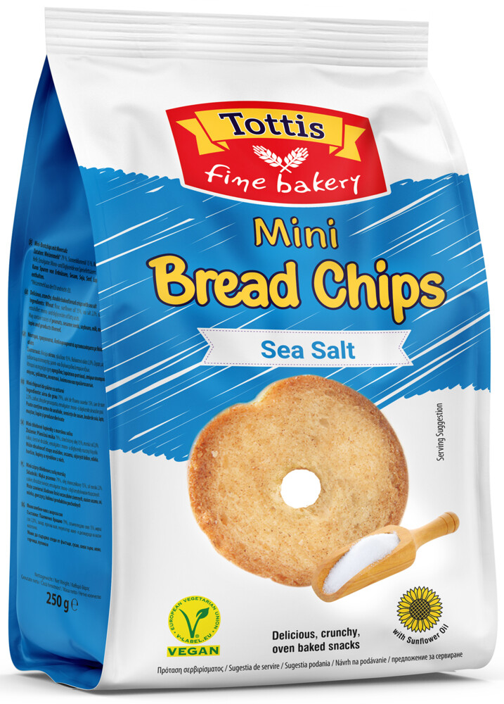 Tottis Mini Bread Chips Sea Salt 250 g