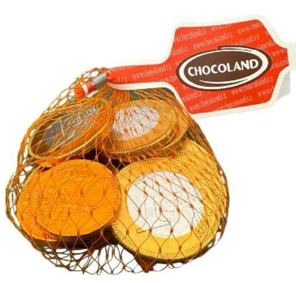 Chocoland Mince zlaté EUR v síťce mléčná čokoláda 50 g
