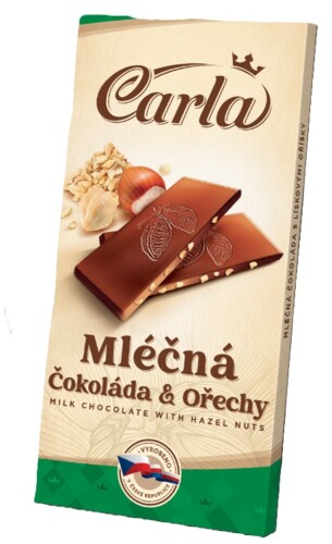 Carla Mléčná čokoláda s ořechy 80 g
