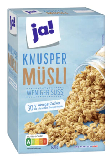 Ja! Knusper Müsli Weniger Süss 600 g