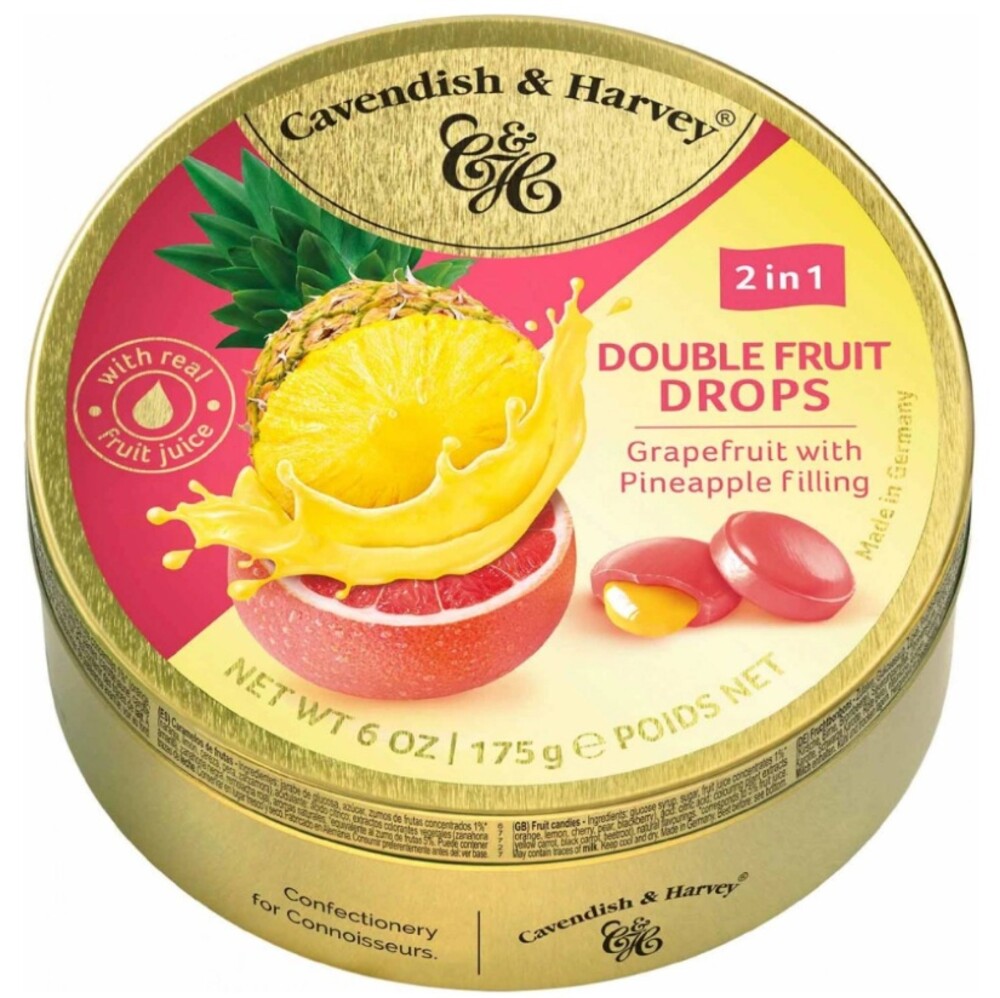 Cavendish & Harvey Double Fruit Drops Grapefruit, Pineapple 220 g