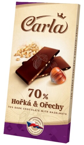 Carla Hořká 70% čokoláda a Ořechy 80 g