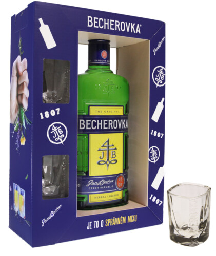 Becherovka dárkový box se skleničkami 38%  0,7 l