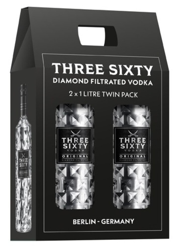 Three Sixty Vodka original 37,5% 2 x 1 l (karton)