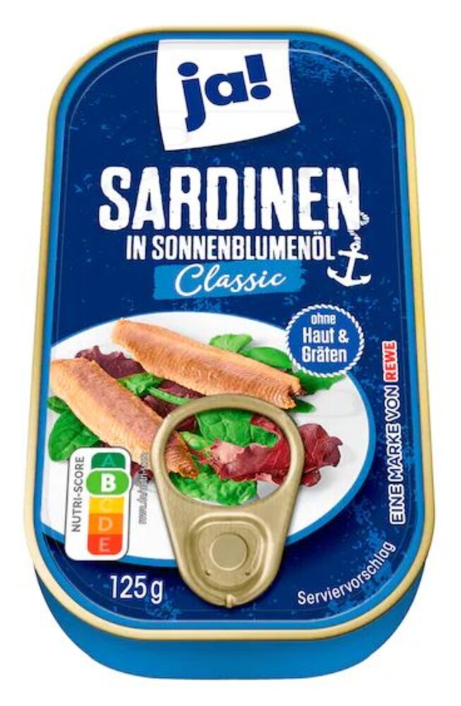 Ja! Sardinen in Sonnenblumenöl 125 g