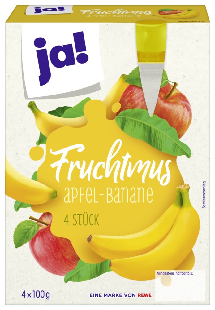 Ja! Fruchtmus Apfel Banane 4 x 100 g