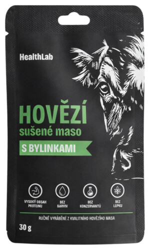 HealthLab Hovězí sušené maso s bylinkami 30 g