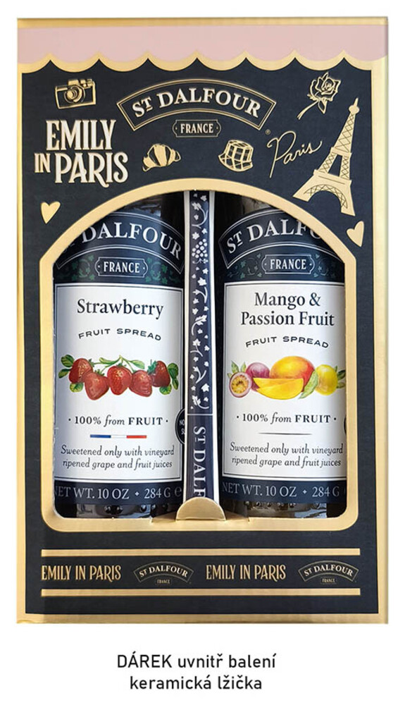 St. Dalfour 2 x 284 g Jahody, Mango a Maracuja + lžička
