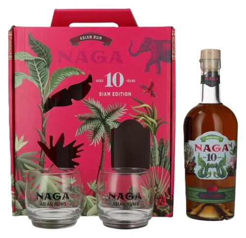 Naga 10Y Asian Rum Siam Edition 40% 0,7 l + skleničky (karton)