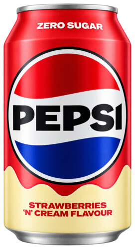 Pepsi Strawberries Cream 'N' Zero Sugar 330 ml plech