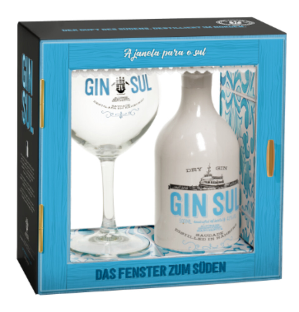 Gin Sul + Copo Glas 43% 0,5 l (karton)