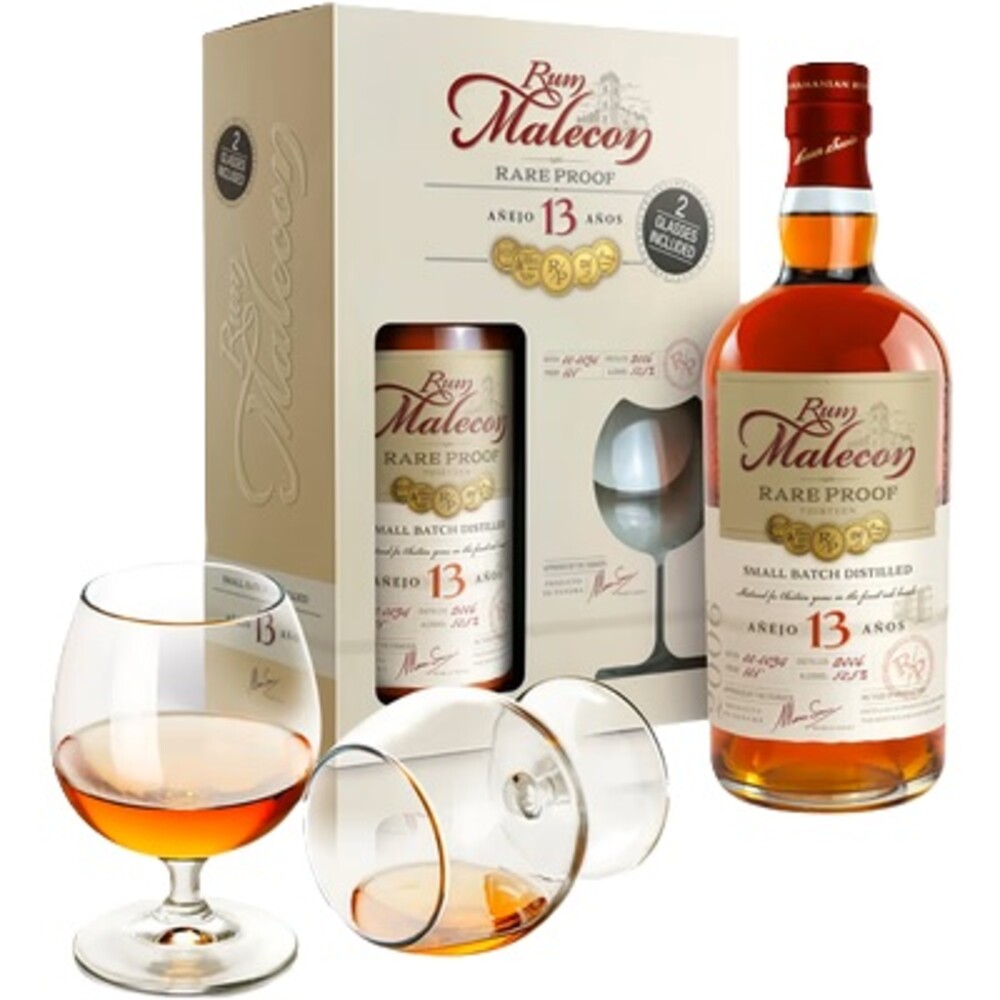 Rum Malecon 13Y Rare Proof 50,5% 0,7 l + skleničky (karton)