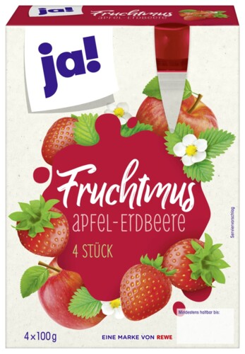 Yeah! Fruchtmus Apfel Erdbeere 4 x 100 g