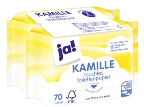 Ja! Toilettenpapier Feuchtes Kamille  2x70 ks