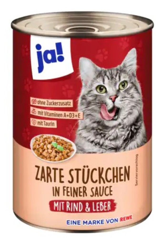 Ja! Zarte Stückchcen mit Rind und Leber 415g