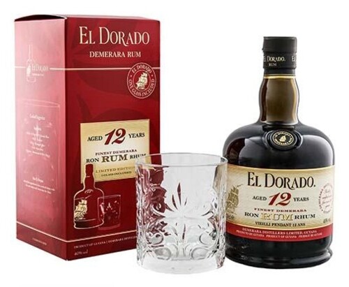 El Dorado 12Y 40%  0,7 l + sklenička (karton)