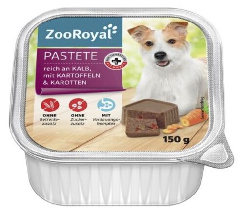 ZooRoyal Pastete Kalb mit Kartoffeln&Karotten 150 g