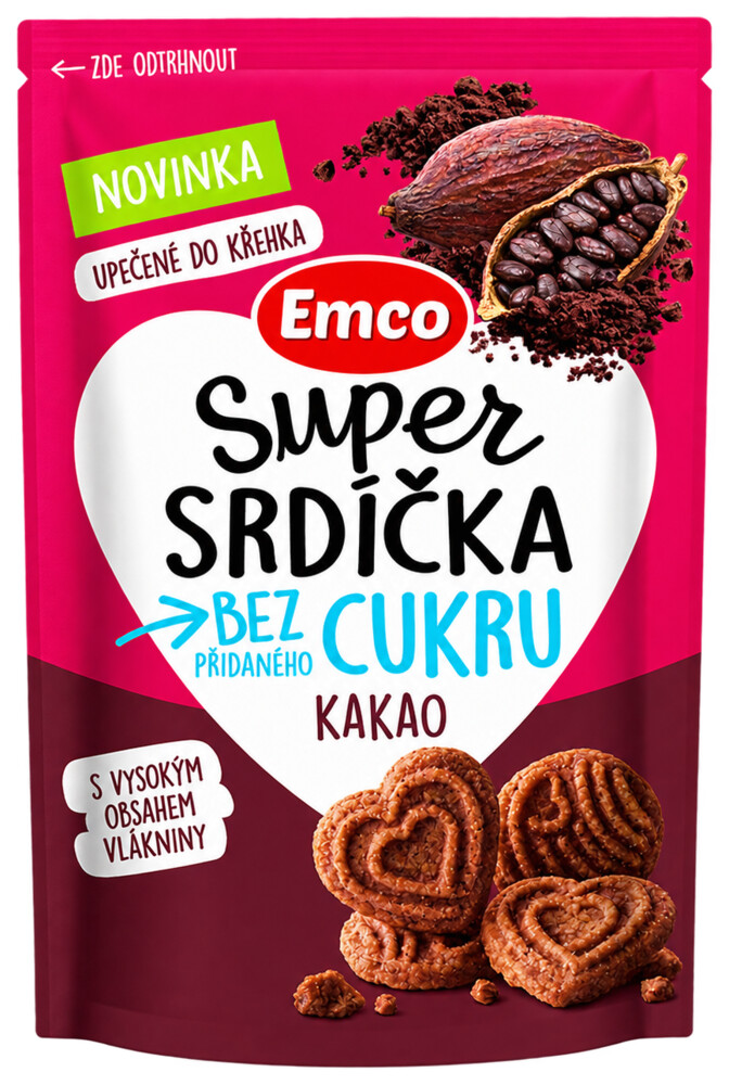 Emco super srdíčka kakao 140 g