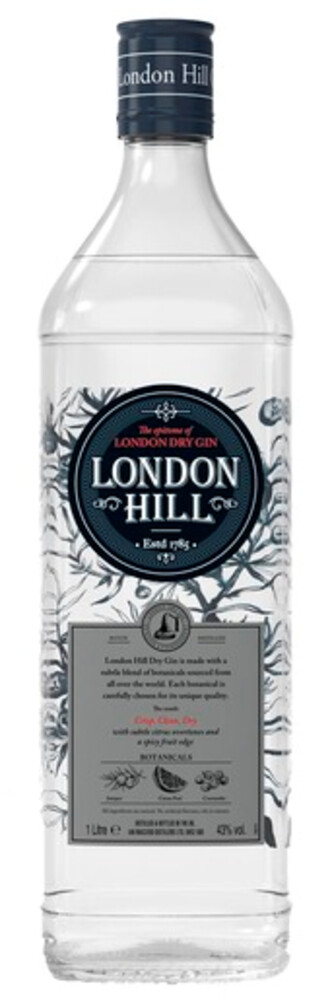 London Hill Dry Gin 43% 1 l (holá láhev)