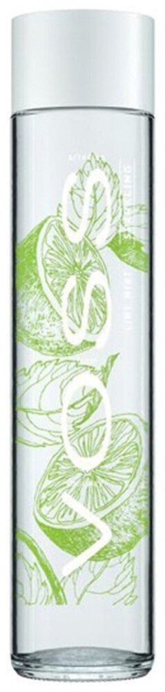 Voss Lime Mint Perlivá 375 ml sklo
