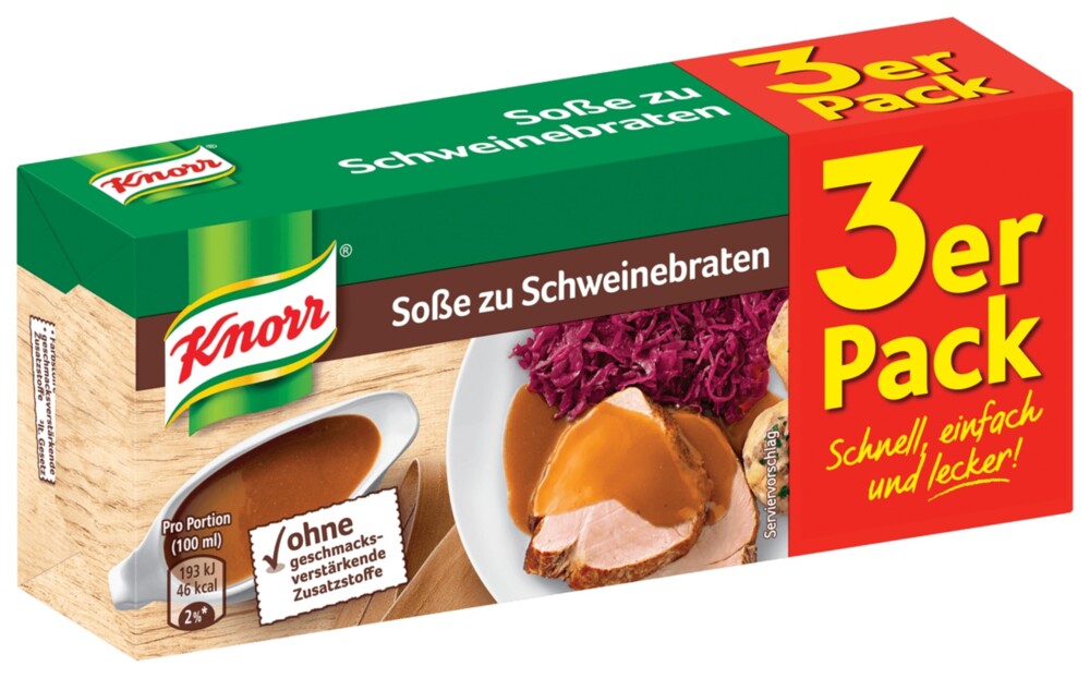 Knorr Soße zu Schweinebraten 3 x 250 ml 78 g