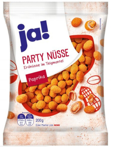 Ja! Party Nüsse Erdnüsse im Teigmantel Paprika 200 g