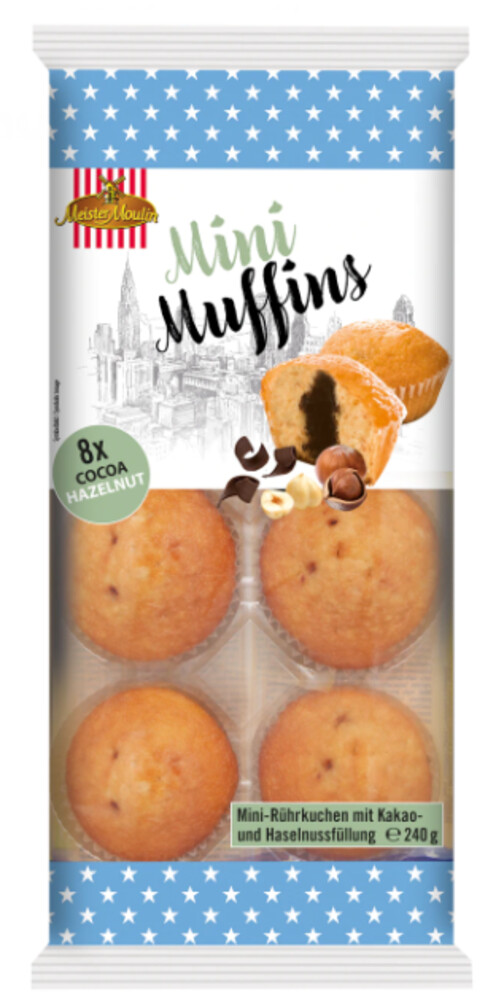 Muffins Mini kakao & oříšek 240 g