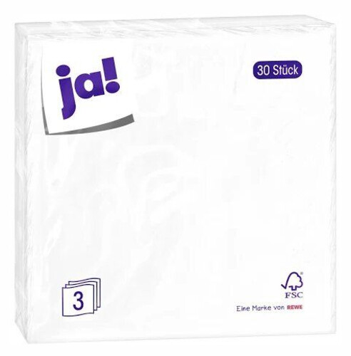 Ja! Ubrousky bílé 30ks 33x 33