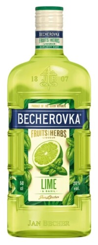 Becherovka Lime & Basil 20% 0,5 l (holá láhev)