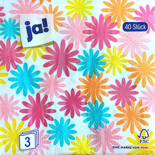 Ja! Motiv Servietten Floral 40ks  33x33cm