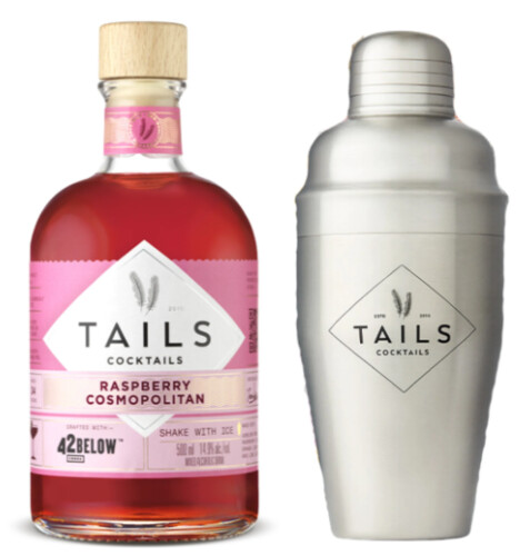 Tails Raspberry Cosmopolitan Cocktails + Shake 14,9% 0,5 l (karton)