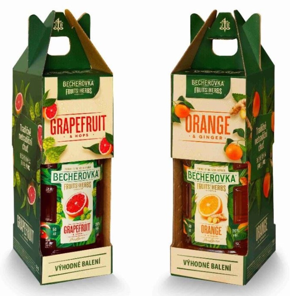 Becherovka Duopack Orange a Grapefruit 20% 2 x 0,5 l (karton)