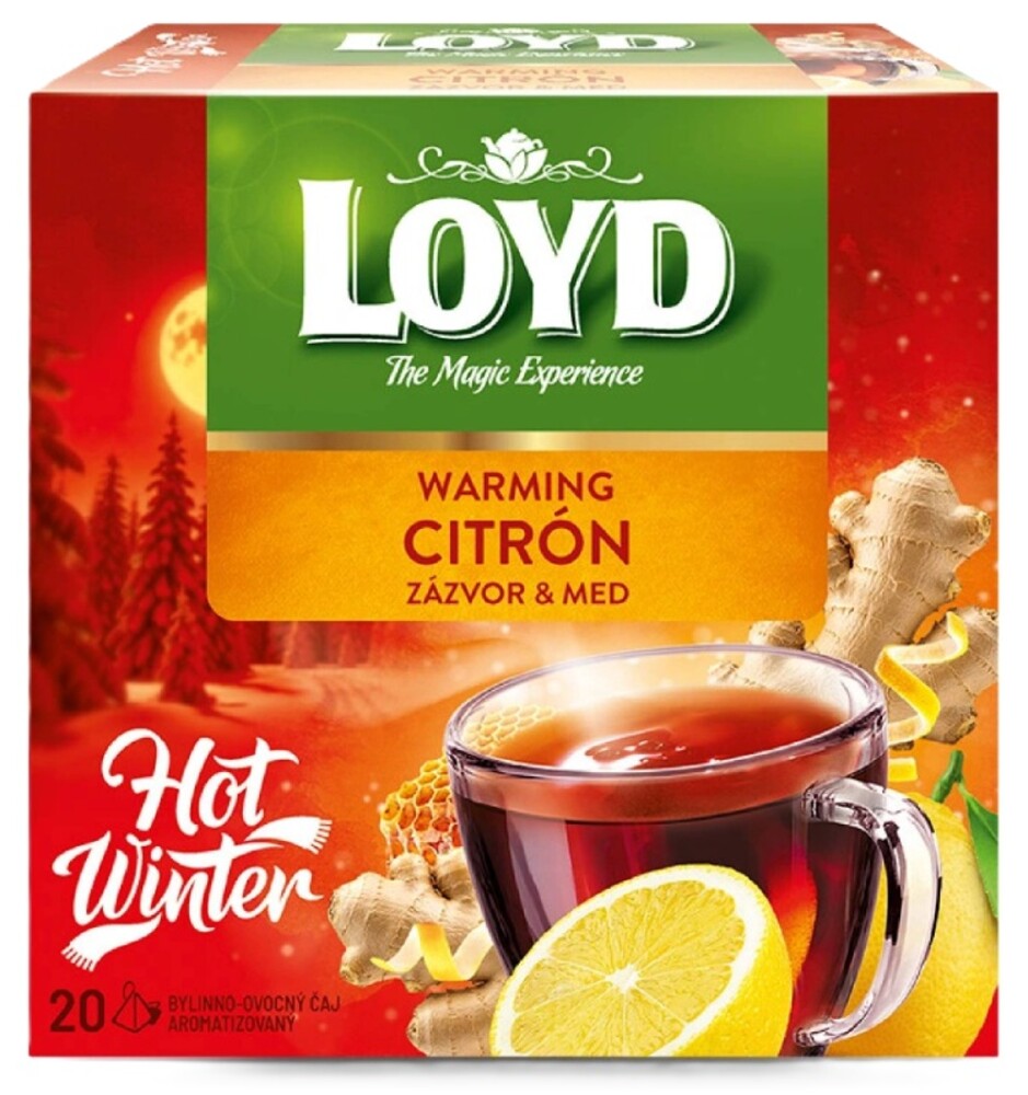 Loyd Hot Tea zázvor, citrón, med 20 x 2 g