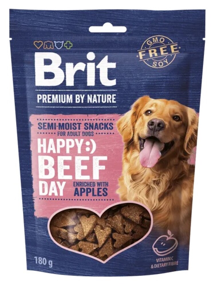 Brit Premium by Nature Semi-Moist Snacks Beef Apples 180 g