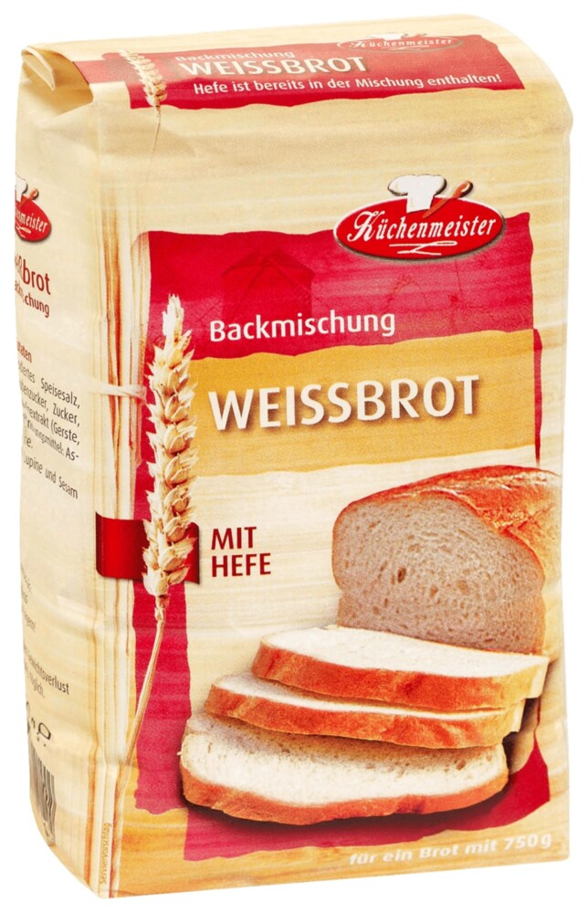 Küchenmeister Weissbrot mit Hefe 500 g