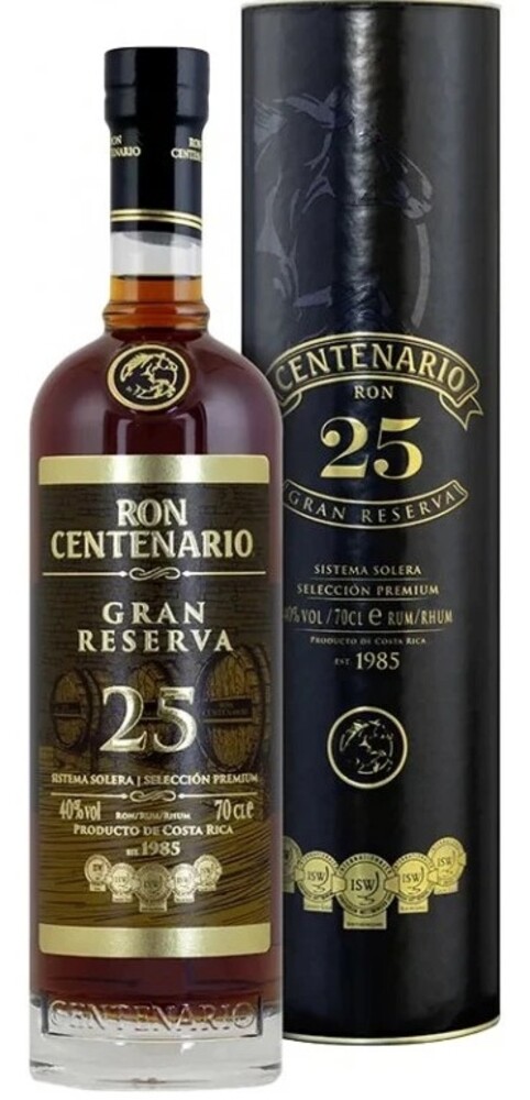 Ron Centenario Gran Reserva Sistema Solera Rum 25y 40% 0,7 l (tuba)